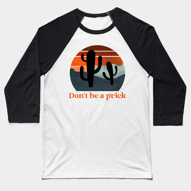 Retro sunset cactus desert Baseball T-Shirt by AllPrintsAndArt